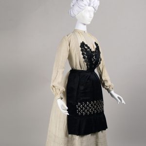 Be My Guest – 1 Beige Pintuck Dress and Black Bib Apron