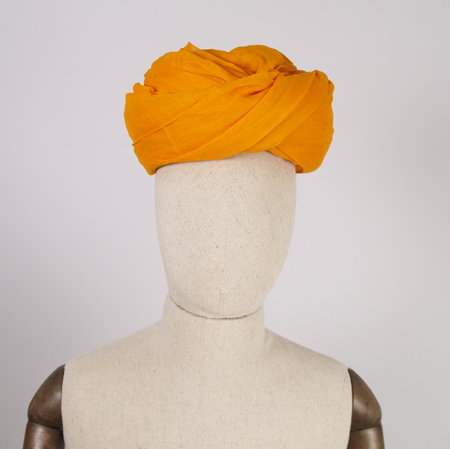 Saffron-coloured Sikh Turban